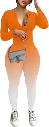 نساء Yegine Long Sleeve Bodycon Phemsuit مثير رومومز قطعة واحدة من البضائع in Kuwait