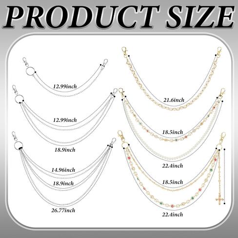 6 PCS Pant Chains سلسلة محفظة للرجال للرجال نساء جمجمة لؤلؤة السلسلة Jean إكسسوارات الأزياء سلسلة المفاتيح المعدنية in Saudi Arabia