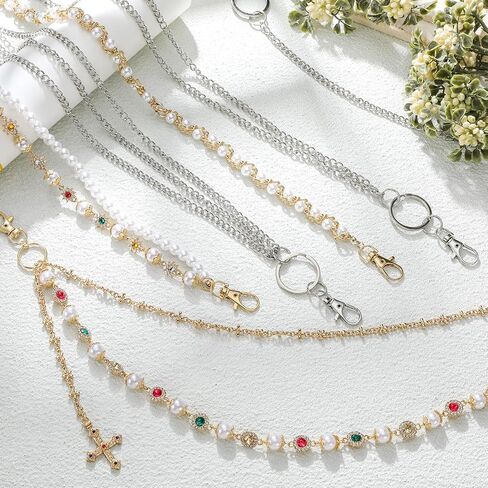 6 PCS Pant Chains سلسلة محفظة للرجال للرجال نساء جمجمة لؤلؤة السلسلة Jean إكسسوارات الأزياء سلسلة المفاتيح المعدنية in Saudi Arabia