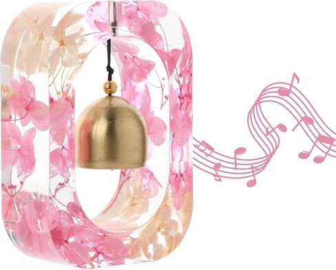 Magnetic Doorbell Chime with Pink Flower & Dopamine Color-Handcrafted Shopkeepers Bell for Door Opening-Unique Entryway Decoration for Home & Business-Thoughtful Housewarming Gift for Women in Saudi Arabia