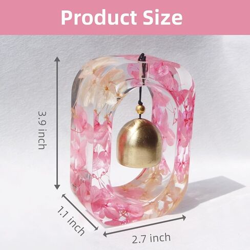 Magnetic Doorbell Chime with Pink Flower & Dopamine Color-Handcrafted Shopkeepers Bell for Door Opening-Unique Entryway Decoration for Home & Business-Thoughtful Housewarming Gift for Women in Saudi Arabia