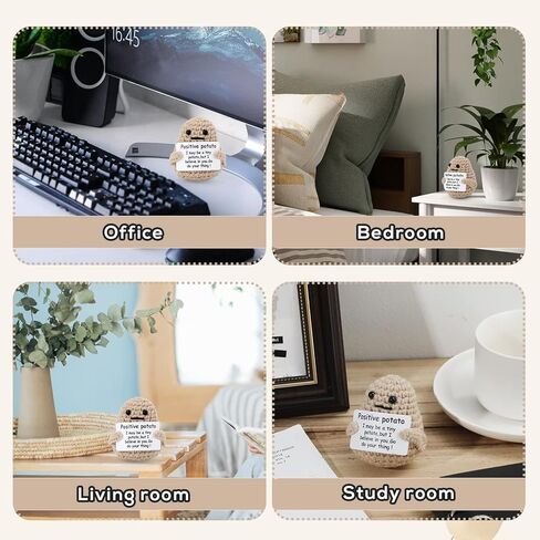 Knitted Highland Cow, Funny Cute Positive Cow Crochet Inspirational Knitted Doll with Positive Card Uplifting Knitted toy Gift for Friends Family Party Decoration in Kuwait