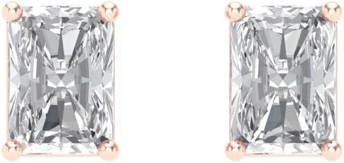 1.32 ct Brilliant Emerald Cut Solitaire Studs Synthetic Moissanite 14k White Gold Desginer Affordable Earrings Screw back in Saudi Arabia