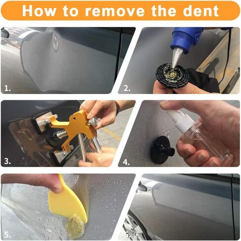 طقم إصلاح Dent Paintless - 36pcs Dent Puller ، مجموعة إزالة Dent مع عروض قابلة للتعديل معتدل ذهبي دنت لإزالة جسم الأوتوماتي in Kuwait
