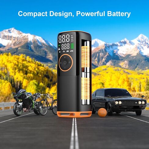 Tire Inflator Portable Air Compressor-160 PSI Car Tire Air Pump Portable,Bike Pump with Gauge,Portable Tire Pump for Car, Bike, Motorcycle Tires, Balls in Saudi Arabia