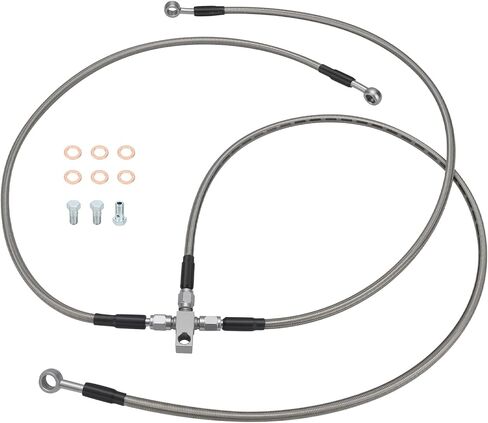 M MATI "+3" Stainless Braided Brake Lines Kit for Kawasaki KFX400 2003-2004 for Suzuki QuadSport Z 400 LT-Z400 2003-2008 for Arctic Cat DV-X 400 2004 43095-S007 59480-07G11 59240-07G11 3406-044 in Saudi Arabia