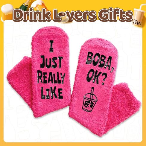 HAPPYPOP Funny Novelty Gifts Socks, Boba Gifts Bubble Milk Tea Gifts for Teen Girls Boba Socks, Gifts for Drinkers Bubble Tea Lover Gifts in Saudi Arabia