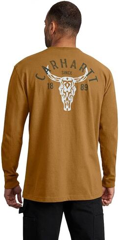 Carhartt Men's Loose Fit Heavyweight Long-Sleeve Pocket Longhorn Graphic T-Shirt in Saudi Arabia