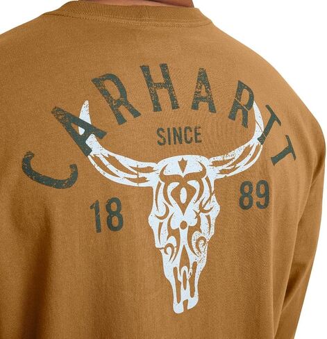 Carhartt Men's Loose Fit Heavyweight Long-Sleeve Pocket Longhorn Graphic T-Shirt in Saudi Arabia