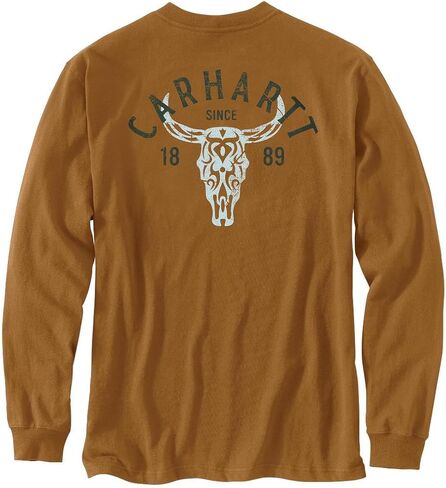 Carhartt Men's Loose Fit Heavyweight Long-Sleeve Pocket Longhorn Graphic T-Shirt in Saudi Arabia