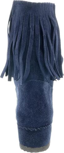 Daniela Fargion Fuschia Suede Suede Mid Calf Low Wedge Heel Boots- in Saudi Arabia