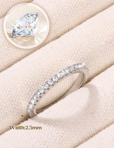 Jstyle Wedding Bands for Women 14K Gold Plated Eternity Band Rings Stackable Cubic Zirconia Ring 2.5MM Engagement Band Ring for Women Dainty Rings No Tarnish Size 5-9 in Saudi Arabia