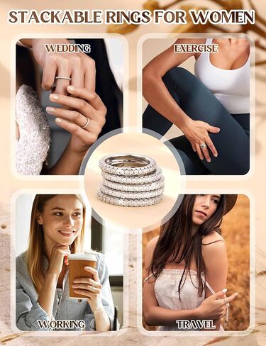 Jstyle Wedding Bands for Women 14K Gold Plated Eternity Band Rings Stackable Cubic Zirconia Ring 2.5MM Engagement Band Ring for Women Dainty Rings No Tarnish Size 5-9 in Saudi Arabia