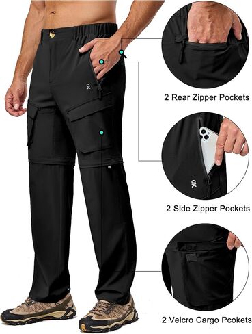 Little Donkey Andy Men's Zip Off Convertible Quick Dry Cargo Pants Stretch Lightweight Hiking Travel Camping Laurel Oak M in Saudi Arabia