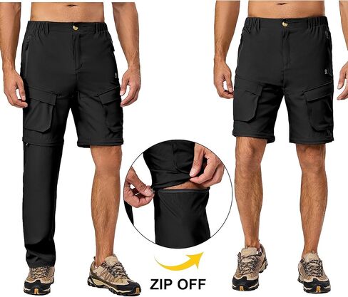 Little Donkey Andy Men's Zip Off Convertible Quick Dry Cargo Pants Stretch Lightweight Hiking Travel Camping Laurel Oak M in Saudi Arabia