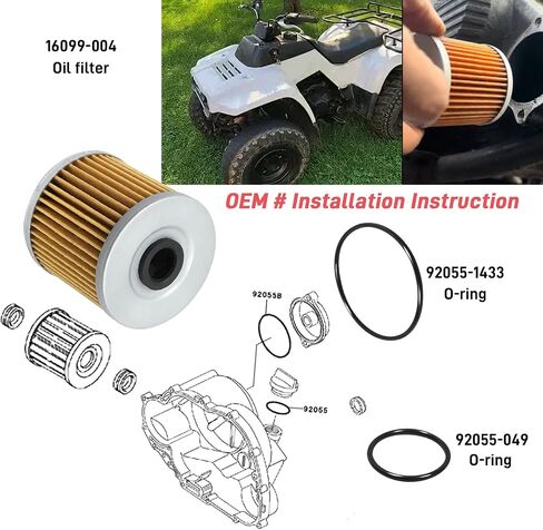 Oil Filter Replacement Kit for KAWASAKI ATV Bayou 300/220/250 KLF220 KLF250 KLF300C KLF300B & Lakota 300 KEF300A OEM#16099-004 in Saudi Arabia