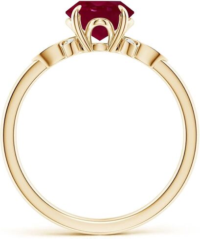 Angara Natural Ruby Engagement Ring for Women | Oval Ruby Engagement Ring in 14K Solid Gold/Platinum | July Birthday, Gemstone Jewellery Gift in Saudi Arabia