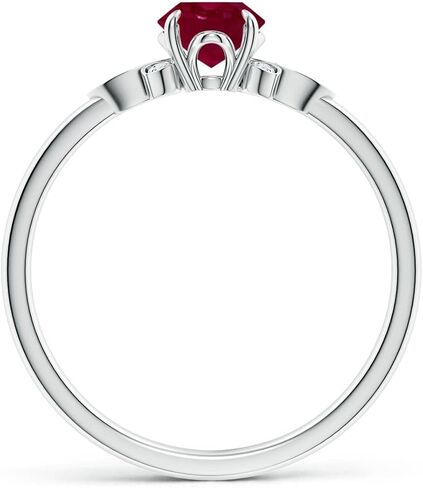 Angara Natural Ruby Engagement Ring for Women | Oval Ruby Engagement Ring in 14K Solid Gold/Platinum | July Birthday, Gemstone Jewellery Gift in Saudi Arabia