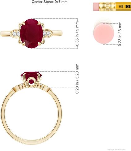 Angara Natural Ruby Engagement Ring for Women | Oval Ruby Engagement Ring in 14K Solid Gold/Platinum | July Birthday, Gemstone Jewellery Gift in Saudi Arabia