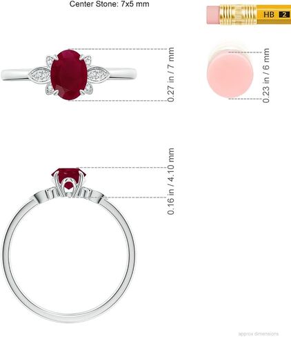 Angara Natural Ruby Engagement Ring for Women | Oval Ruby Engagement Ring in 14K Solid Gold/Platinum | July Birthday, Gemstone Jewellery Gift in Saudi Arabia