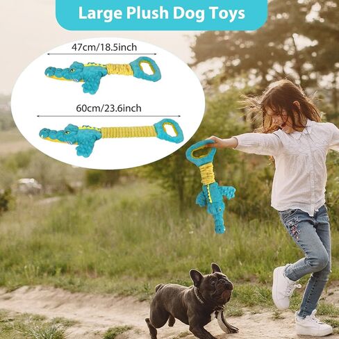 Large Squeaky Dog Toys, Interactive Tug of War Puppy Toys, Tough Plush Dog Chew Toy for Puppies, Small Medium and Large Breeds in Saudi Arabia