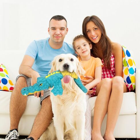 Large Squeaky Dog Toys, Interactive Tug of War Puppy Toys, Tough Plush Dog Chew Toy for Puppies, Small Medium and Large Breeds in Saudi Arabia