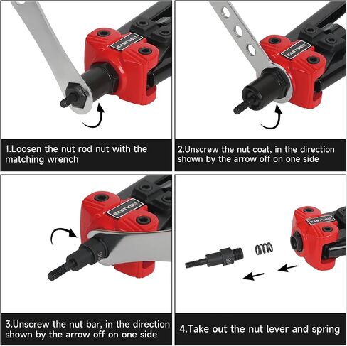 Eastvolt Rivet Nut Tool Kit, 3 in 1 Hand Rivet Gun, 14-Inch Rivnut Tool with 6 Metric Mandrels M3 M4 M5 M6 M8 M10, Rivet Bolt Tool with 3 Metric Bolt Mandrels and Rugged Carrying Case in Saudi Arabia