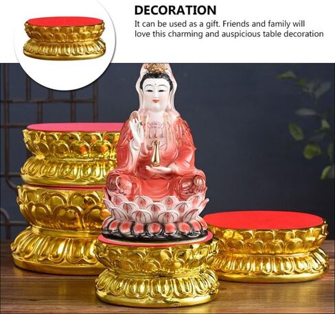Ceramic Statue Base Elevated Lotus Stand for Avalokitesvara Display Temple Sculpture Pedestal for Home and Shrine Use Design in Saudi Arabia