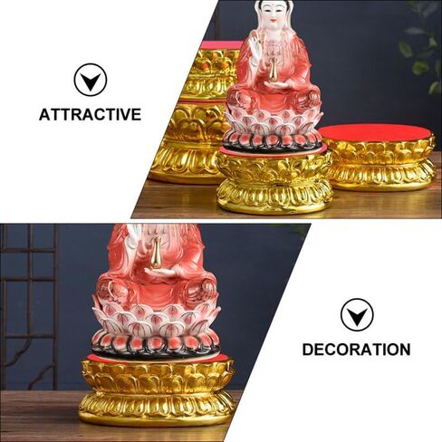 Ceramic Statue Base Elevated Lotus Stand for Avalokitesvara Display Temple Sculpture Pedestal for Home and Shrine Use Design in Saudi Arabia