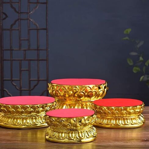 Ceramic Statue Base Elevated Lotus Stand for Avalokitesvara Display Temple Sculpture Pedestal for Home and Shrine Use Design in Saudi Arabia