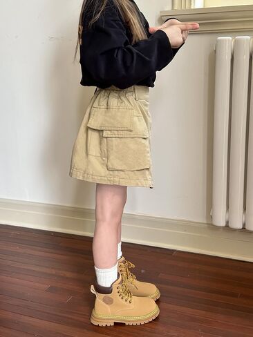 Flofallzique Girls Skirt with Built -in Shorts and Pocket Kid Cargo Skorts in Saudi Arabia