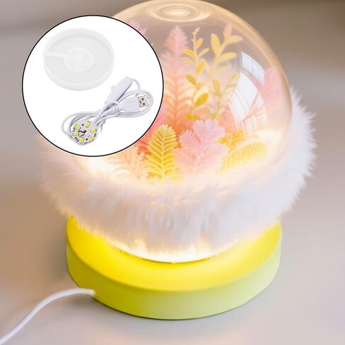 7pcs عرض قاعدة مع مصابيح LED ، مصباح مستديرة قوالب السيليكون مصباح DIY Craft الزفاف الجدول الزفاف الزواج الداخلي الفناء في الهواء الطلق استخدام (3.35 بوصة القطر) in Saudi Arabia