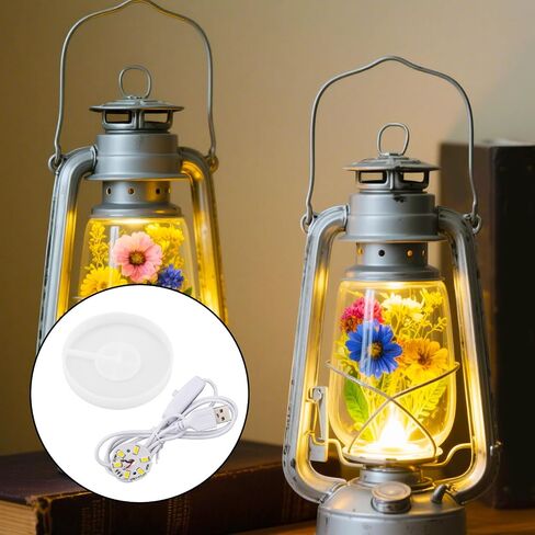 7pcs عرض قاعدة مع مصابيح LED ، مصباح مستديرة قوالب السيليكون مصباح DIY Craft الزفاف الجدول الزفاف الزواج الداخلي الفناء في الهواء الطلق استخدام (3.35 بوصة القطر) in Saudi Arabia