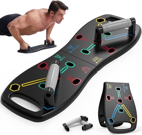 HOTWAVE Portable Workout Equipment with 20 Gym Accessories.Push Up Board &Plank,Resistance Band with Ab Roller Wheel,Exercise at Home For Men and Women in Kuwait