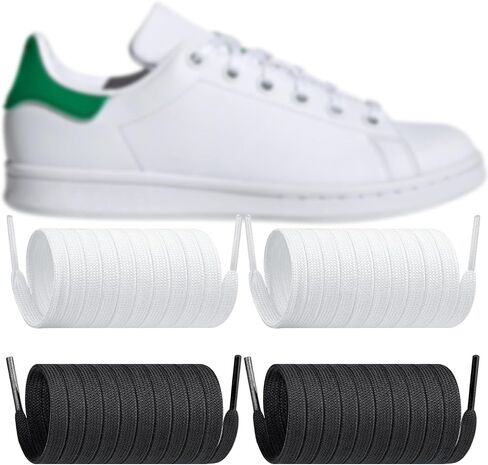 2 Pairs Shoelaces for Adidas Stan Smith, Flat Shoe Laces Replacement Laces for Sneaker Shoes in Saudi Arabia