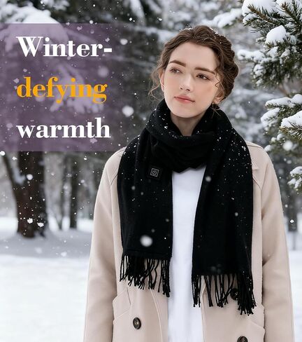 Rechargeable Heated Scarf for Women Men with 5000mAh Power Bank, 13-Hour Heating and 3 Temperature for Gifts in Saudi Arabia