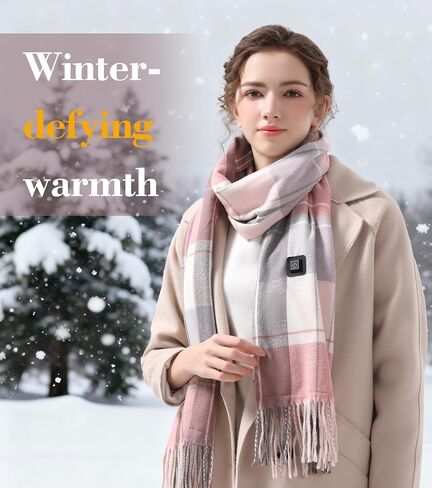 Rechargeable Heated Scarf for Women Men with 5000mAh Power Bank, 13-Hour Heating and 3 Temperature for Gifts in Saudi Arabia