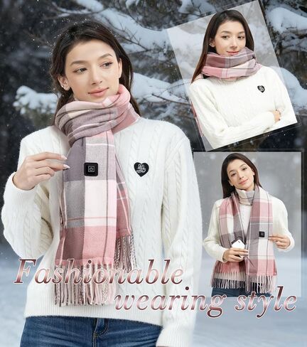 Rechargeable Heated Scarf for Women Men with 5000mAh Power Bank, 13-Hour Heating and 3 Temperature for Gifts in Saudi Arabia