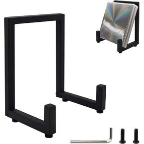 حامل سجل الفينيل ، صورة معدنية سوداء تقف للعرض ، رف تخزين سجل النمط الرجعية للصور الزخرفية الحامل ، الطبق ، فن الطاولة ، الكتب (1 PCS) in Kuwait