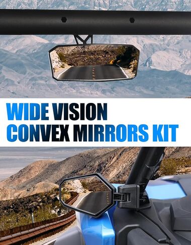 مرآة الرؤية الخلفية والمرايا الجانبية لـ 2021-2024 Can Am Commander، 2018-2024 Can Am Maverick Trail Sport 800 1000R، A & UTV PRO محدبة مرايا الرؤية الخلفية SXS، استبدل OEM # 715003638، 715003639 in Kuwait