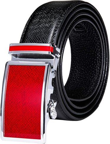 Cowhide Genuine Leather Belt – Automatic Ratchet Buckle, Gold Finish, Gift Box in Saudi Arabia