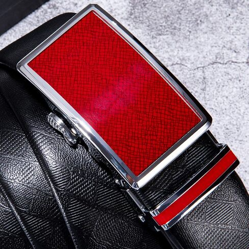 Cowhide Genuine Leather Belt – Automatic Ratchet Buckle, Gold Finish, Gift Box in Saudi Arabia