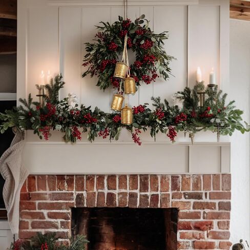 زخارف جرس البقر البقر ، 4 أجهزة كمبيوتر قرة عتيقة الذهب مع جوت معلق الحبل أجراس ديكور للباب منزل عيد الميلاد شجرة إكليل الزهور الزخارف الزخارف عيد الميلاد in Kuwait