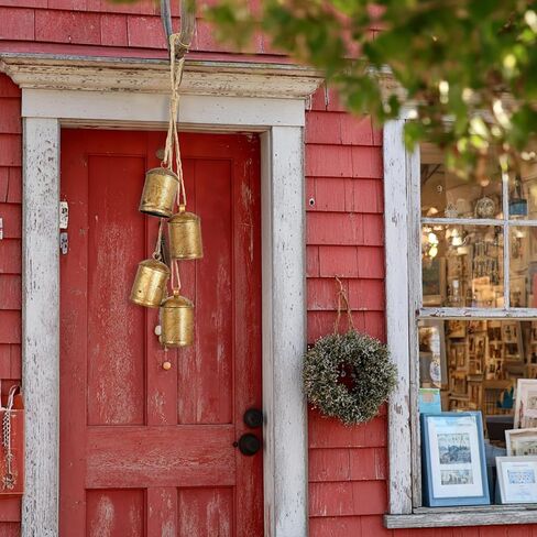 زخارف جرس البقر البقر ، 4 أجهزة كمبيوتر قرة عتيقة الذهب مع جوت معلق الحبل أجراس ديكور للباب منزل عيد الميلاد شجرة إكليل الزهور الزخارف الزخارف عيد الميلاد in Kuwait