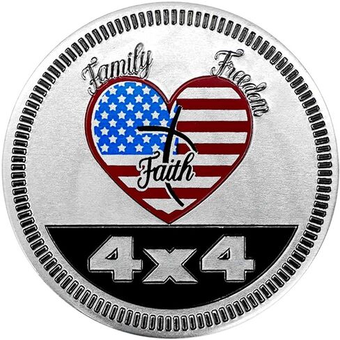 4 x 4 Badge Rated Car Emblem, Automotive Car Badge Decals Stickers 3D Metal Car Badges Round Emblem Decals Compatible with Jeep Wrangler Vehicles Trucks SUV in Saudi Arabia