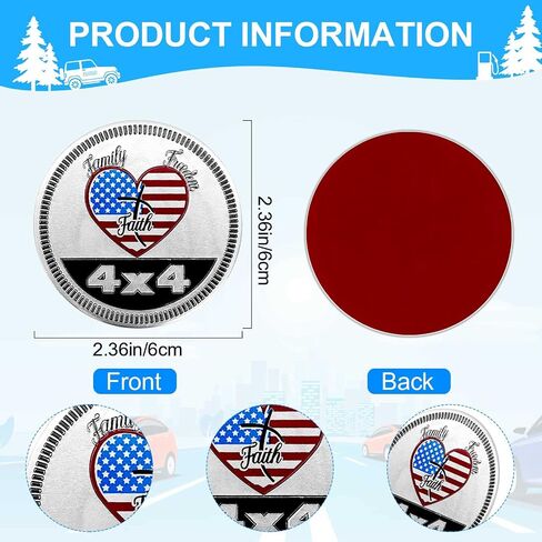 4 x 4 Badge Rated Car Emblem, Automotive Car Badge Decals Stickers 3D Metal Car Badges Round Emblem Decals Compatible with Jeep Wrangler Vehicles Trucks SUV in Saudi Arabia