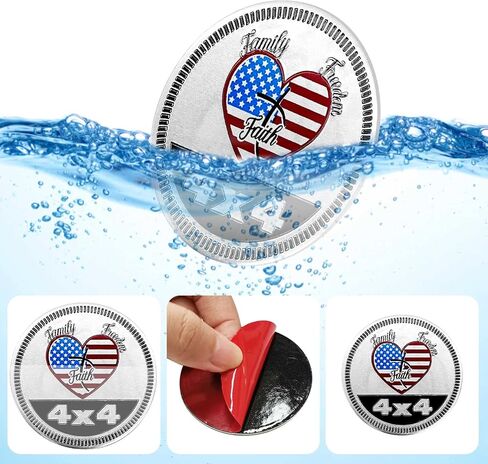 4 x 4 Badge Rated Car Emblem, Automotive Car Badge Decals Stickers 3D Metal Car Badges Round Emblem Decals Compatible with Jeep Wrangler Vehicles Trucks SUV in Saudi Arabia