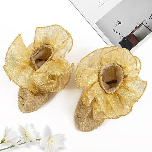 جوارب Girls Glitter Glitter Ruffle في الكاحل لطيف الأطفال الدانتيل المزدوج اللامع اللباس اللباس الجوارب للطفل الصغير فتاة صغيرة in Saudi Arabia