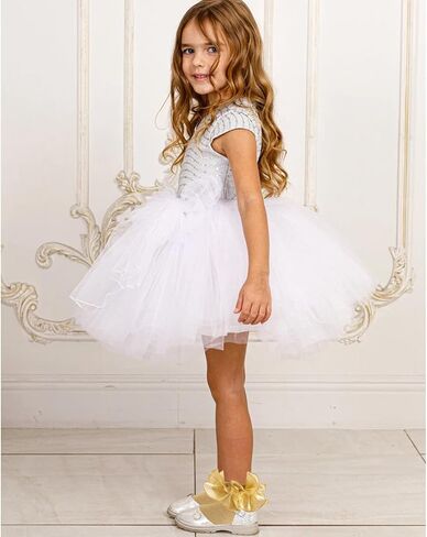 جوارب Girls Glitter Glitter Ruffle في الكاحل لطيف الأطفال الدانتيل المزدوج اللامع اللباس اللباس الجوارب للطفل الصغير فتاة صغيرة in Saudi Arabia