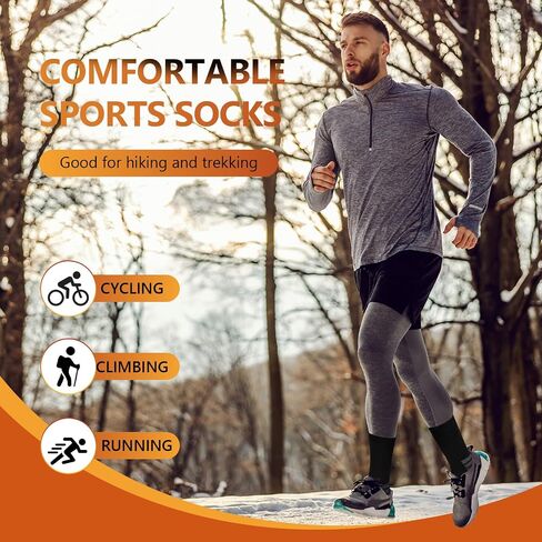 Merino Wool Hiking Crew Socks Thermal Warm Winter Boot Sock For Men & Women, Cushioned Anti-Blister - 3 Pairs in Saudi Arabia